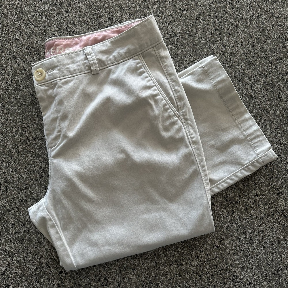 Dockers Pants Womens 10 32x31 Mid Rise Straight Khaki Chino‎ Stretch Ash White